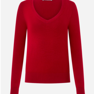 Blusa de Tricô Vermelha Gola V