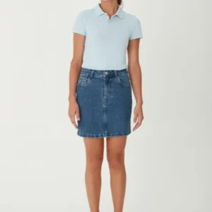 Saia Curta Jeans Cintura Alta Azul